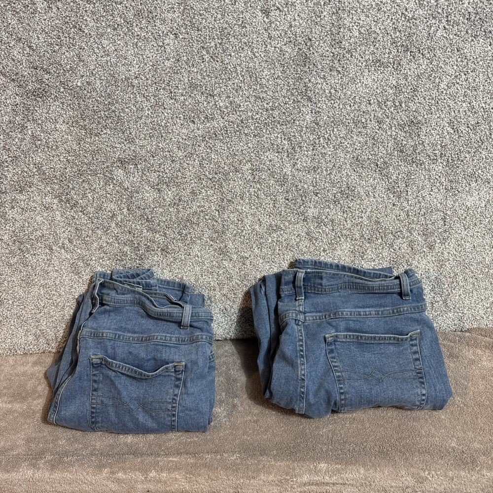 Lot of 2 Faded Glory Mom Jeans Womens 16W Plus Size Petite High Rise Stonewash
